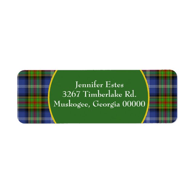 Stilvoll farbiges Tartan Karierte Rücksendeadresse (Vorne)