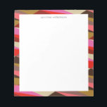 Stilvoll formatierter 60er Geometric Border Person Notizblock<br><div class="desc">Stilvoll formatierter 60er Geometric Border Personalisiert Notepad</div>