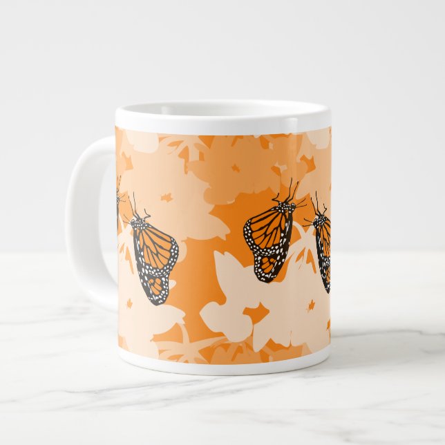 Stilvoll Fütternd Monarch Butterfly Pair Jumbo-Tasse (Vorderseite Links)