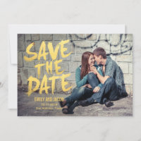 Stilvoll gebürstetes Foto Save the Date Karte