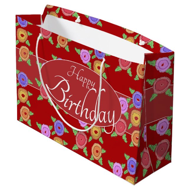 Stilvoll gefederter Designer Große Geschenktüte (Rückseite Schrägansicht)