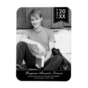 Stilvoll gehefteter Abschluss Announcement Magnet