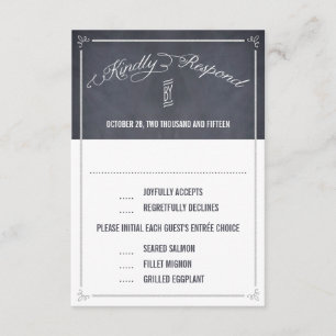 Stilvoll gekleidete Hochzeitstifte/RSVP-Karten RSVP Karte