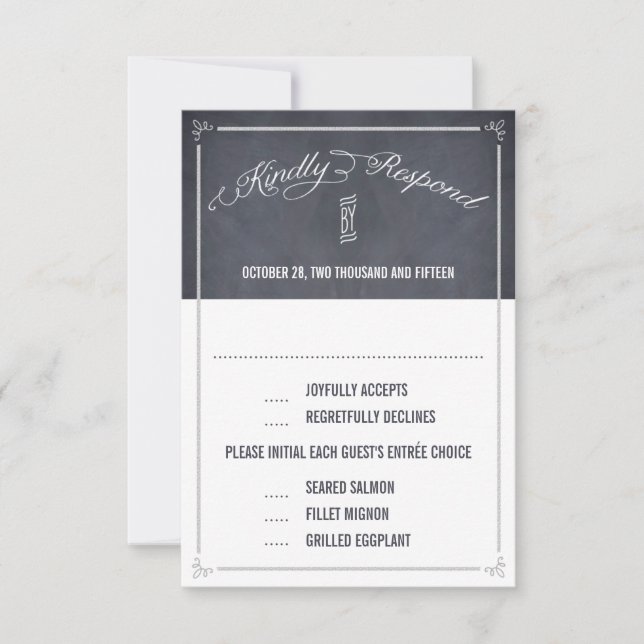 Stilvoll gekleidete Hochzeitstifte/RSVP-Karten RSVP Karte (Vorderseite)