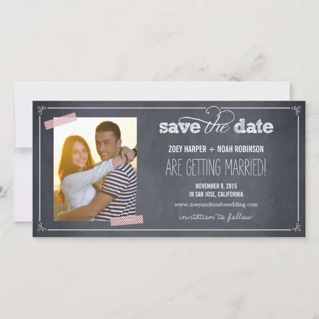 Stilvoll geklickt 1 Foto Speichern Sie die Datumsk Save The Date (Vorderseite)