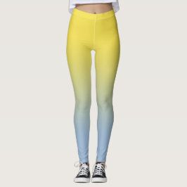 Stilvoll gelb bis leicht blau glänzend leggings