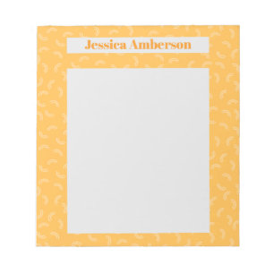 Stilvoll gelbe moderne Typografie personalisierter Notizblock