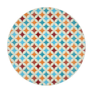Stilvoll geometrisch: Vintage nahtloses Muster Schneidebrett