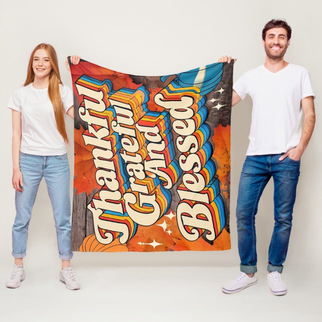 Stilvoll gesegnet, dankbar Dankbarer Erntedank Fleecedecke (Beispiel)