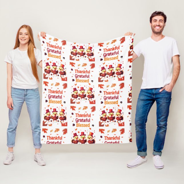 Stilvoll gesegnet, dankbar Dankbarer Erntedank Fleecedecke (Beispiel)