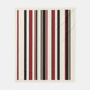 Stilvoll gestreift Schwarz Rot Creme Fleecedecke