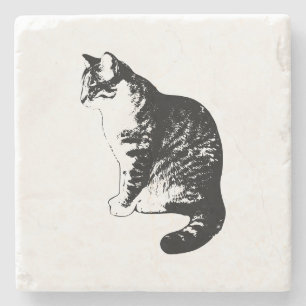 Stilvoll gestrichene Tabulatorscheibe mit seitlich Steinuntersetzer