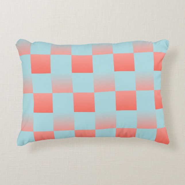 Stilvoll gestuftes Pulver blaue Korallen rosa Dekokissen (Vorderseite)