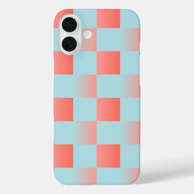 Stilvoll gestuftes Pulver blaue Korallen rosa iPhone 16 Plus Hülle (Rückseite)