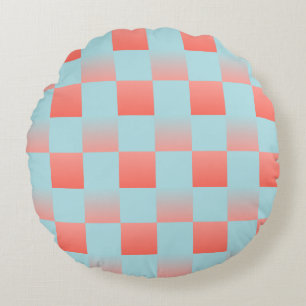 Stilvoll gestuftes Pulver blaue Korallen rosa Rundes Kissen