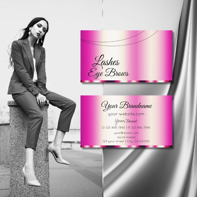 Stilvoll Girly Pink glamourös modern und einfach Visitenkarte (Von Creator hochgeladen)