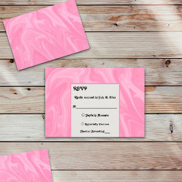 Stilvoll Girly Pink Minimal Abstrakt Paint Wedding RSVP Karte