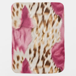 Stilvoll Girly Pink White Gold Zebra Babydecke