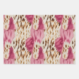 Stilvoll Girly Pink White Gold Zebra Geschenkpapier Set