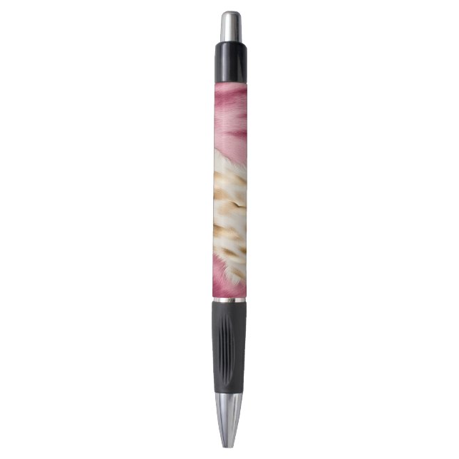 Stilvoll Girly Pink White Gold Zebra Kugelschreiber (Vorderseite Vertikal)