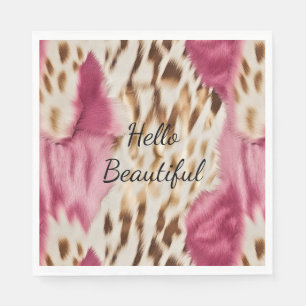 Stilvoll Girly Pink White Gold Zebra Serviette