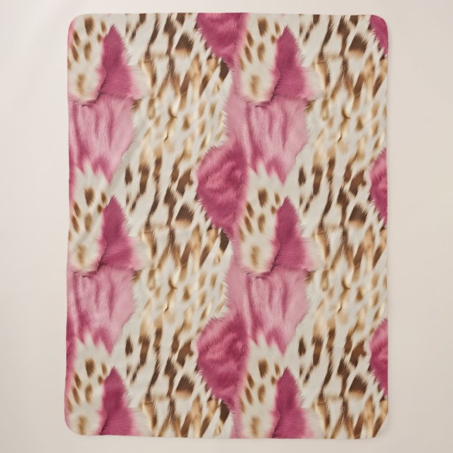 Stilvoll Girly Pink White Gold Zebra Sherpadecke (Vorderseite)