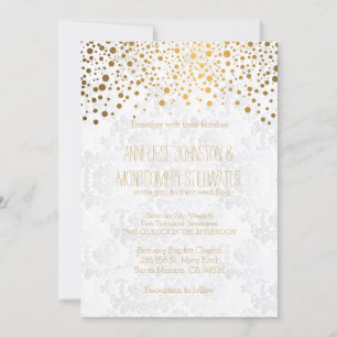 Stilvoll Gold Confetti Dots Wedding Theme Einladung