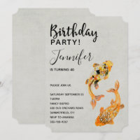 Stilvoll Gold Koi Fish Geburtstag