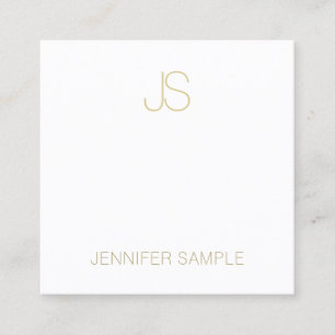 Stilvoll Gold Mit Monogramm Modern Sleek Schlicht  Quadratische Visitenkarte
