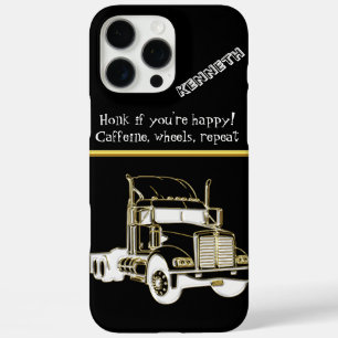 Stilvoll Gold Semi-Truck Grafik iPhone 16 Pro Max Hülle