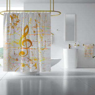 Stilvoll Golden Harmony Musical Chaos Ivory Duschvorhang
