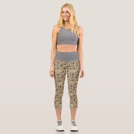 Stilvoll Halloween-orange-braun Capri Leggings