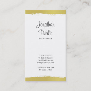 Stilvoll handgeschriebener Trendy Gold Schlicht Lu Visitenkarte