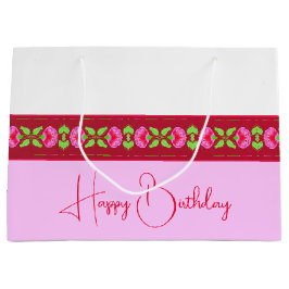 Stilvoll hell rosa und floral große geschenktüte