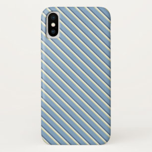 Stilvoll hellblau gestreifte Maskuline iPhone X Hülle