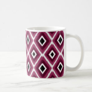 Stilvoll Hot Pink Black Ikat Muster Kaffeetasse