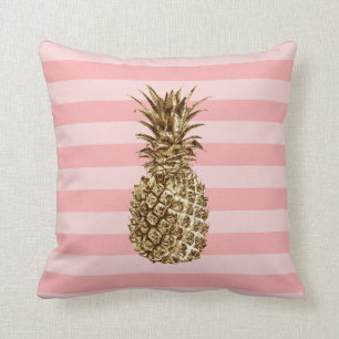 Stilvoll hübsche Ananas und rosa Streifen Kissen