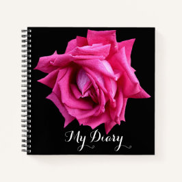 Stilvoll hübsche, rosa Rose Blume Schwarz-Trend Notizbuch