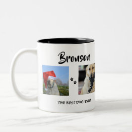 Stilvoll | Hund | 4 FotoCollage Zweifarbige Tasse