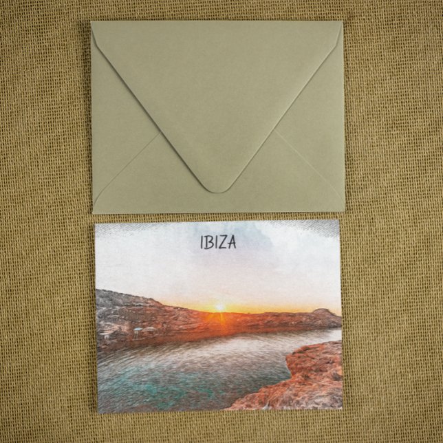 Stilvoll Ibiza Spain Sunset Postkarte (ibiza spain sunset postcard)