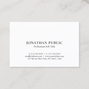 Stilvoll klassischer Look Minimalistisch Schlicht  Visitenkarte