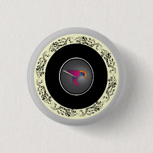 Stilvoll lila Kolibri Button