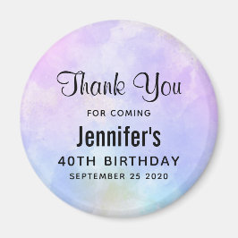 Stilvoll Lila Pink Blue Watercolor Geburtstag Magnet