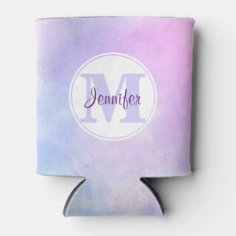 Stilvoll Lila Pink Blue Watercolor Monogram Dosenkühler