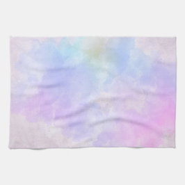 Stilvoll Lila rosa Blau Abstrakte Wasserfarbe Geschirrtuch