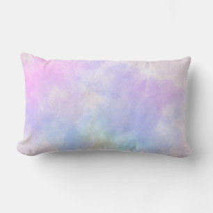 Stilvoll Lila rosa Blau Abstrakte Wasserfarbe Lendenkissen