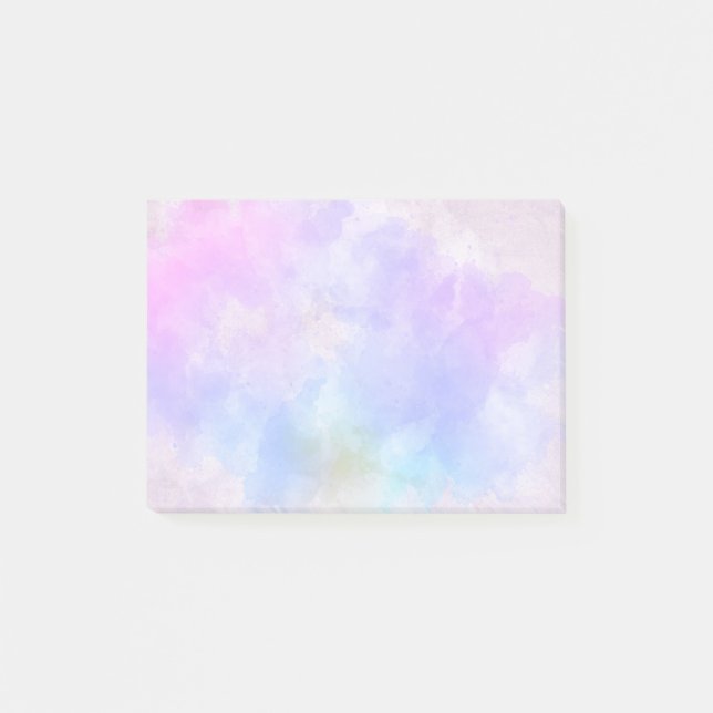 Stilvoll Lila rosa Blau Abstrakte Wasserfarbe Post-it Klebezettel (Vorderseite)