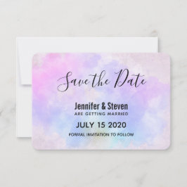 Stilvoll Lila rosa Blau Abstrakte Wasserfarbe Save The Date