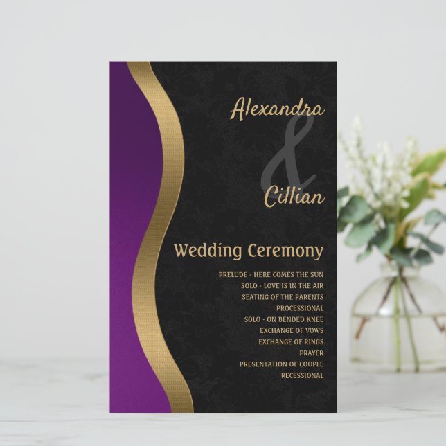 Stilvoll Lila und Gold (Stehend Vorderseite)