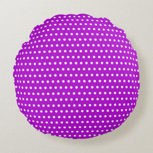 Stilvoll Lila White Dots Muster Rundes Kissen
